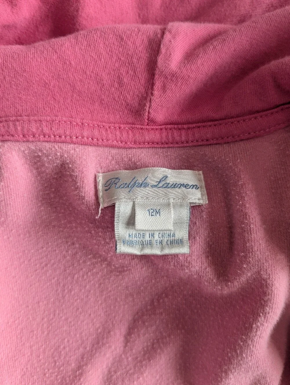 Vintage Ralph Lauren Baby Girls Velour Tracksuit  Size 12 Months Pink